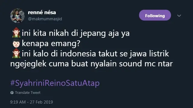 alasan nyeleneh alasan Syahrini menikah di Jepang (@makmummasjid)