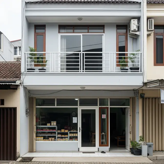 Rumah Minimalis dengan Ruko di Depan dan Hunian di Belakang