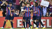 Barcelona melakoni uji coba Joan Gamper Trophy, melawan Club Universidad Nacional Pumas di Camp Nou, Senin (8/8/2022) dini hari WIB. (Pau Barrena/AFP)