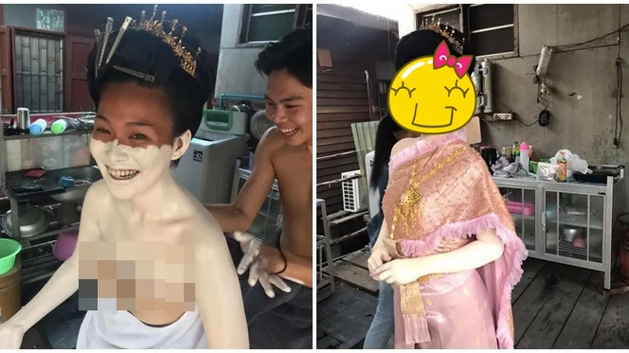 Enggak Hanya Muka, Makeup Di Sekujur Tubuh Pengantin Ini Bikin Geleng Kepala