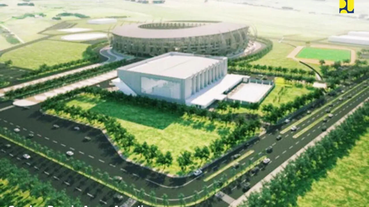 Gambar proyek Arena Aquatic di Papua. Dok Kementerian PUPR.