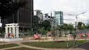Suasana area wisata kuliner Thamrin 10 jalan MH Thamrin, Jakarta, Selasa (24/3/2020). Pemerintah Provinsi DKI Jakarta menutup semua Ruang Terbuka Hijau terhitung sejak 14 Maret 2020 hingga 14 hari ke depan sebagai antisipasi merebaknya virus Corona Covid-19. (Liputan6.com/Helmi Fithriansyah)