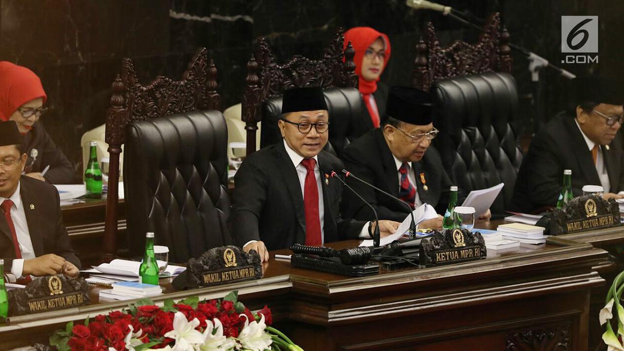 PHOTO: Pidato Ketua MPR Zulkifli Hasan salam Sidang Tahunan MPR RI 2017