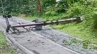 Dua Tiang Listrik Roboh, Jalur Selatan Cianjur Lumpuh