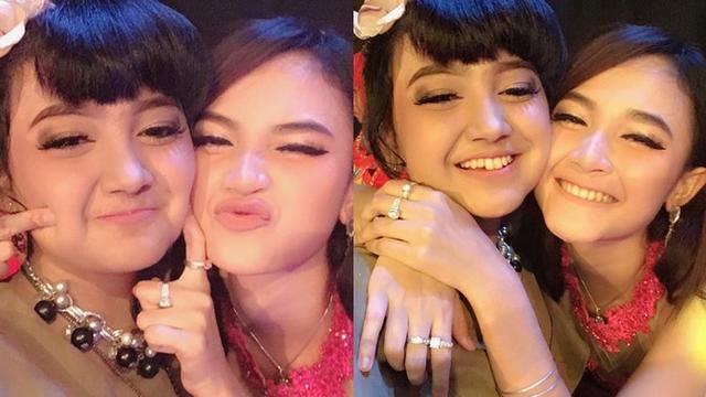 Potret Arlida Putri dan Jihan Audy, keduanya terlihat bak anak kembar.