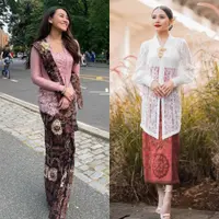 Lihat di sini beberapa inspirasi model kebaya brokat modern dari para artis.
