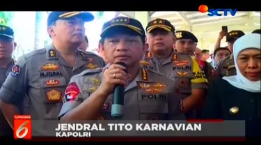 Kapolri Jenderal Tito Karnavian mengatakan telah menaikan satu tingkat pangkat dari Aiptu Agus Sumarsono. Aiptu Agus adalah korban penyerangan terduga teroris di Mapolsek Wonokromo, Surabaya.