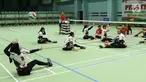 Atlet bola voli duduk putri Asian Para Games Indonesia saat berlatih di Gelora Bung Karno Arena, Jakarta, Rabu (26/9). Latihan ini merupakan pelatnas voli duduk putri Indonesia setelah sebelumnya berlatih di Solo. (Liputan6.com/Helmi Fithriansyah)