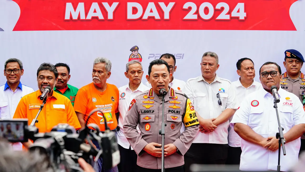 Kapolri Hadiri Peringatan Hari Buruh Internasional atau May Day 2024