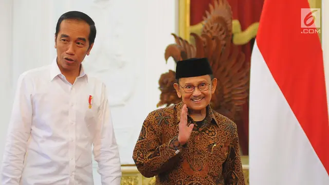 Jokowi Terima Kunjungan BJ Habibie di Istana Merdeka