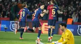 Barcelona susah payah menaklukkan Rayo Vallecano dengan skor tipis 1-0 pada laga pekan ke-24 LaLiga 2024/2025 di Estadi Olimpic Lluis Companys, Selasa dini hari WIB (18/2/2025). (AP Photo/Joan Monfort)