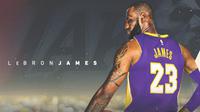 LeBron James memilih mengenakan nomor punggung 23 di tim barunya, LA Lakers. (NBA)