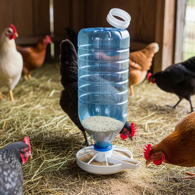 Tempat Pakan Ayam Otomatis dari Galon Bekas (Gemini AI)