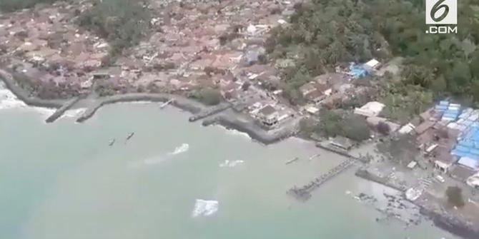 VIDEO: Gambar Udara Lampung Selatan Setelah Tsunami