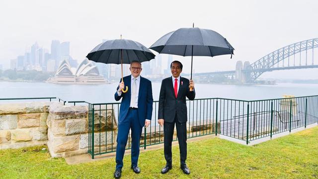 Presiden Jokowi bertemu Perdana Menteri (PM) Australia, Anthony Albanese di Admiralty House, Sydney, Selasa (4/7/2023).