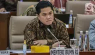 Rapat Kementerian BUMN dan Komisi VI DPR RI membahas pagu anggaran dan rencana kerja anggaran Kementerian BUMN tahun 2024. (Liputan6.com/Faizal Fanani)