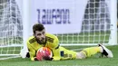 De Gea benar-benar berperan krusial dalam menjaga gawangnya agar tak kebobolan lebih banyak. Kiper asal Spanyol itu tercatat melakukan 10 kali penyelamatan. (Foto: AFP/Filippo Monteforte)