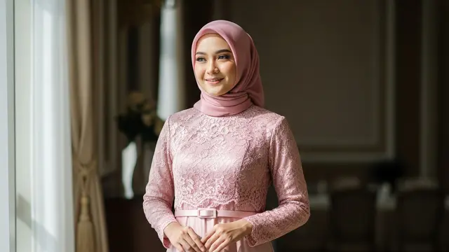 Model Gamis Brokat Satin Timeless