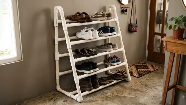 Ide Rak Sepatu dari Pipa PVC/AI Generated
