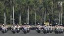 Anggota polisi wanita (Polwan) menaiki motor gede dalam peringatan HUT ke-70 Polwan di Lapangan Monas, Jakarta, Senin (3/9). HUT ke-70 Polwan mengangkat tema "Polwan Promoter Siap Menyukseskan Agenda Kamtibmas 2018 - 2019". (Merdeka.com/Iqbal S. Nugroho)