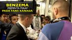 Video aksi Karim Benzema meminta maaf karena saat baru sampai di hotel, salah satu fans tak dapat foto bersamanya pada tur Real Madrid di Kanada.