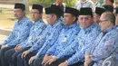 Plt Gubernur DKI Jakarta Basuki Tjahaja atau Ahok saat menghadiri persemian logo baru Transjakarta, Senin (10/11/2014) (Liputan6.com/Herman Zakaria)