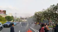 Demo menolak revisi UU Pilkada di depan gedung DPR, Kamis (22/8/2024). (Liputan6.com/ Ady Anugrahadi)