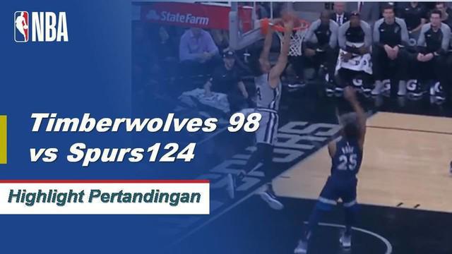 Bryn Forbes memimpin semua pencetak angka dengan 22 poin untuk membantu mendorong Spurs melewati Timberwolves 124-98