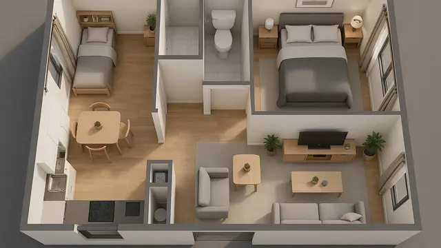 7 Desain Rumah Ukuran 7x8 2 Kamar Tidur di Perkotaan, Nyaman dan Efisien untuk Hunian Modern