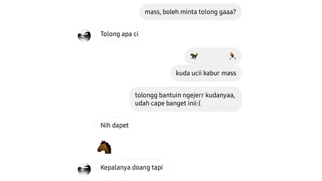 8 Chat Netizen Bantu Tangkap Kuda Ini Bikin Tepuk Jidat