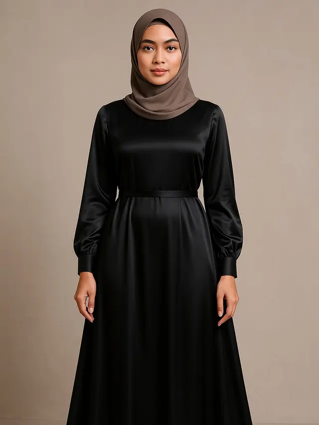 7 Model Gamis Hitam untuk Pesta Tren 2025 yang Elegan, Mewah dan Mudah Dipadukan