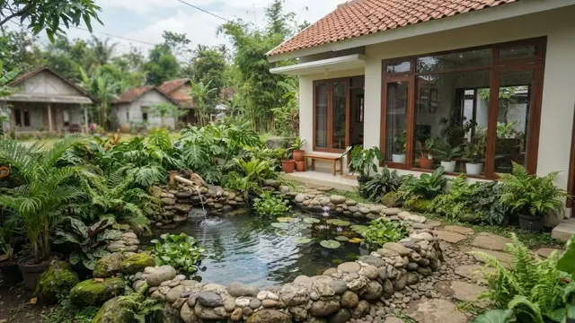 Inspirasi Rumah Desa Sederhana dengan Taman Kecil