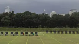 Suasana persiapan di Stadion Panahan, Jakarta, Kamis (8/2/2018). Lokasi ini akan menjadi salah satu venue pelaksanaan Asian Games 2018. (Bola.com/Vitalis Yogi Trisna)