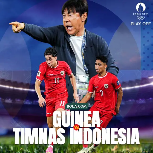 Play-off Olimpide 2024 - Guinea Vs Timnas Indonesia U-23 - STY Dikelilingi Marselino Ferdinan dan Rafael Struick