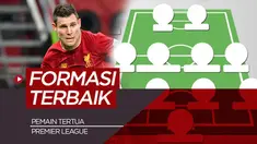 Berita motion grafis formasi terbaik 11 pemain tertua di Premier League, salahsatunya James Milner.