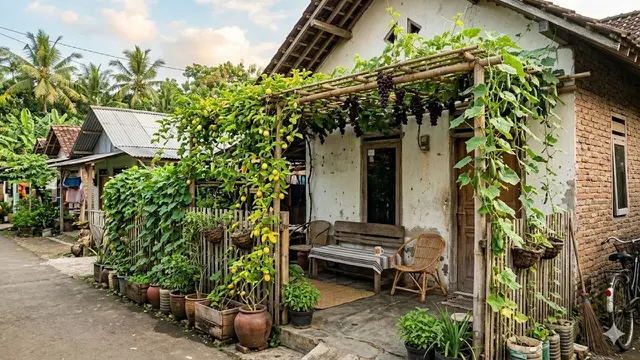 Inspirasi Edible Garden Buah Mini di Teras Rumah Kampung