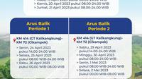Mencegah terjadinya penumpukan kendaraan pada puncak arus mudik dan balik Hari Raya Idul Fitri 1444H, Jasa Marga melakukan rekayasa lalu lintas berupa One Way, Contra Flow, dan Ganjil Genap. (Sumber: Instagram @official.jasamarga)
