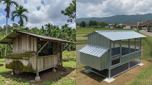 Kandang Ayam dari Kayu vs Baja Galvanis
