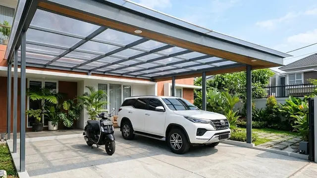 Gunakan Atap Polycarbonate Transparan (AI Generated)