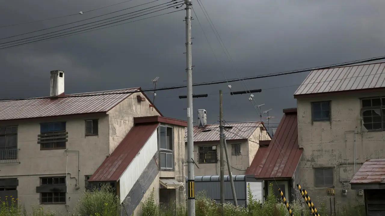 Rumah yang dulunya diperuntukkan untuk para pekerja tambang di Yubari, Hokkaido