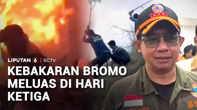 Kebakaran Bromo Meluas di Hari Ketiga