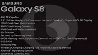 Berdasarkan bocoran itu, Galaxy S8 dilengkapi layar Super AMOLED berukuran 5,8 inci dengan resolusi Quad HD dan dua kamera belakang (Foto: Phone Arena)