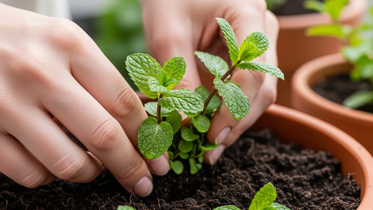 Menanam Daun Mint di Pot