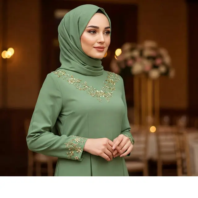 5 Inspirasi Baju Seragam Kondangan Hijab Warna Hijau, Adem dan Modis