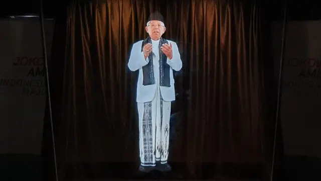 Penampakan hologram Ma'ruf Amin (Liputan6.com/Putu Merta)