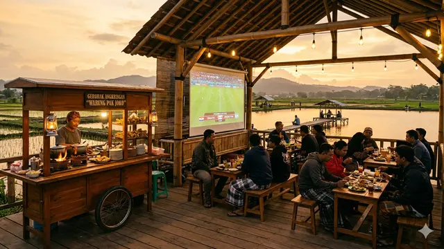Inspirasi Desain Angkringan di Desa dengan Tempat Nobar Piala Dunia. Gemini