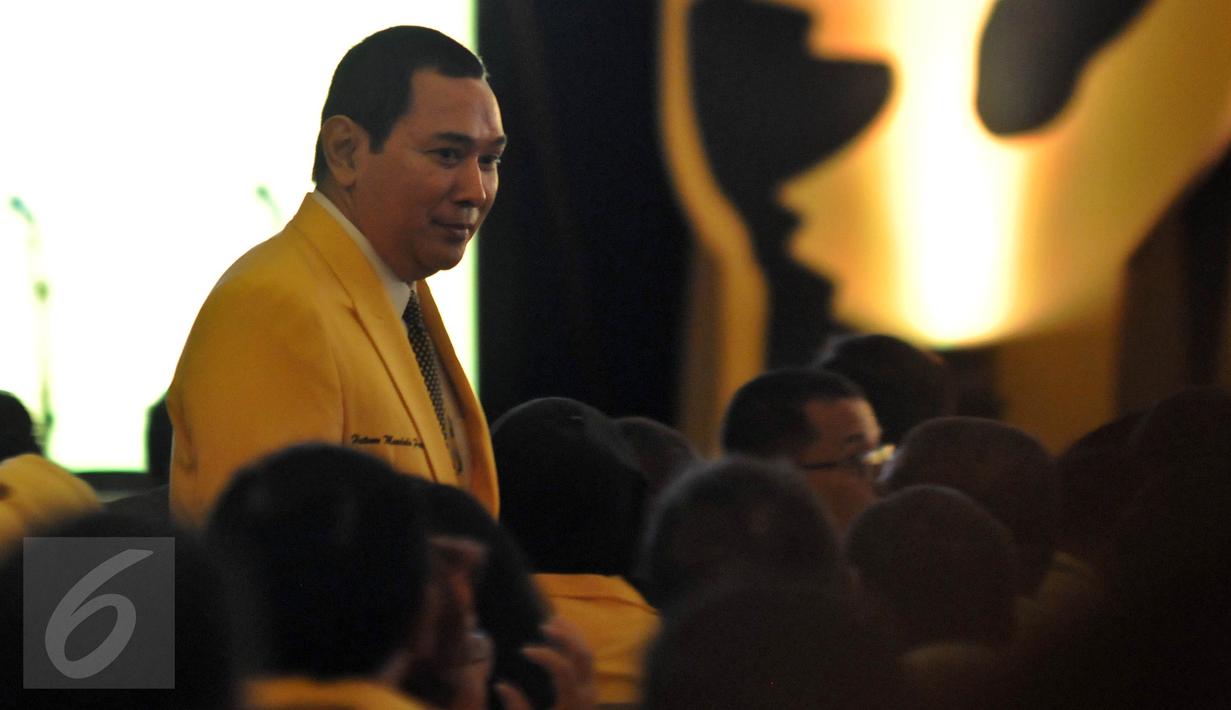 Putera bungsu Presiden Soeharto, Hutomo Mandala Putra atau Tommy Soeharto, terlihat hadir dalam pembukaan musyawarah nasional luar biasa (Munaslub) Partai Golkar di Nusa Dua Convention Center, Bali, Sabtu (14/5). (Liputan6.com/Johan Tallo)