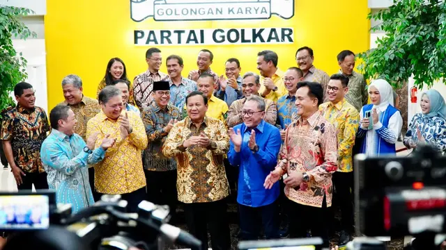 Prabowo Subianto Bersama Petinggi Parpol Koalisi Indonesia Maju di Kantor Golkar