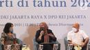(ki-ka) Regional Office Head Jakarta Banten BTN Dewi Fitrianingrum, Direktur Utama Jakarta Experience Board (JXB) Novita Dewi dan Direktur Pengelolaan Aset Jakpro Gunung Kartiko menjadi pembicara pada diskusi Bedah Potensi Properti di Tahun 2022 di Jakarta (17/11/21). (Liputan6.com/HO/Dodi)