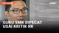 Ridwan Kamil Bela Guru SMK yang Dipecat Usai Berikan Kritik